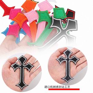NODA STOCK 13 Colors Iron on Jesus God Cross Patches for Decoration - Product Image 3