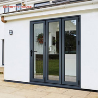 Porte pliante moderne Portes pliantes en verre trempé à cadre étroit en aluminium personnalisées