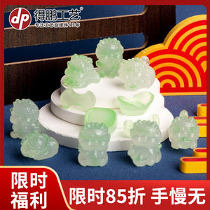 เครื่องประดับหยกพิกซิวขนาดเล็ก งานแกะสลักเรซิ่นทรงกลม ของตกแต่งบ้าน - Product Image 5