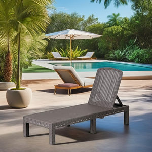 Yoho Extérieur Pliable PP Chaise Longue Vente Chaude Relax Chaise Longue En Plastique Rotin Piscine Utilisation Latérale Plage Chaise De Camp - Product Image 5