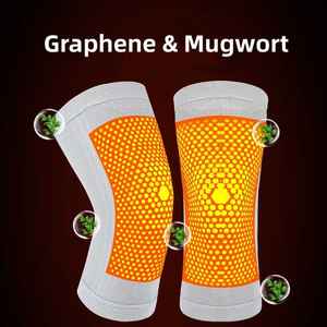 Venta caliente de punto de grafeno rodilleras transpirable cálido frío calor piernas protección bambú ajenjo rodillera soporte - Product Image 2