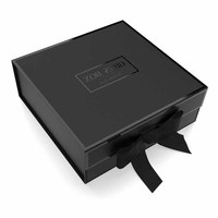 Grande boîte cadeau magnétique noire A5 en gros, boîte à chaussures pliable à clapet avec couvercle magnétique