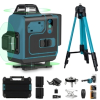 Niveau laser vert 360° auto-nivelant, précision élevée ±1mm/5m, portée 30m, double batterie 2400mAh, outil professionnel