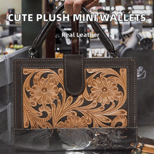 Bolsos Escolares de Cuero Genuino con Cremallera Corta, Color Caramelo, Diseño de Dibujos Animados, Lindos, con Ranura para Tarjeta de Identificación, Monedero para Niñas, USB, Lona Impermeable, Venta al por Mayor - Product Image 2