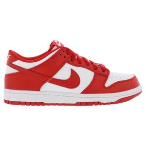 Chaussures Dunk Low PU GS pour garçons, blanc et rouge universitaire, style basketball, confortables, à lacets, toutes saisons - Product Image 1