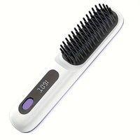 Portable Rechargeable Handheld Straightener - 4 Temperature Settings, Fast Heating Cordless Hair Comb
