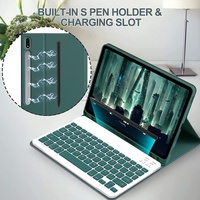 Casing Keyboard Split Nirkabel USB BT Baru untuk Samsung Galaxy Tab S9+/S9Plus dengan 3 Tombol Pelindung