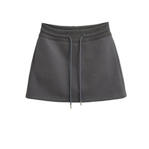 Wholesale Women Clothing Casual <b>Black</b> Fitness A-line <b>Skirt</b> High-quality Sports Drawstring Cotton <b>Skirts</b> - Product Image 4