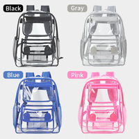 Sac à dos transparent en PVC tendance transfrontalier avec doublure en polyester, imperméable, grande capacité 20-35L, unisexe, pour l'école et les voyages