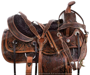 Silla de Montar Inglesa Occidental con Juego de Accesorios |   Sillín de Cuero Premium con Brida de Plástico, Cincha y Estribos - Product Image 3