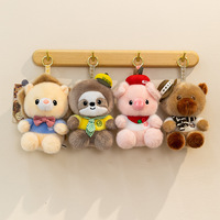 Pendentif en peluche polyester personnalisé OEM ODM, motif animal de dessin animé, porte-clés mignon, cadeau unisexe pour enfants, ornement