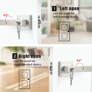 Nhà Máy Bán Buôn Chất Lượng Cao Keyed Nhập Cửa Đòn Bẩy Xử Lý Khóa Thép Không Thấm Nước Kẽm Hợp Kim Cho Nhà Khách Sạn Sử Dụng - Product Image 5