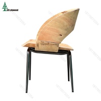 Cadre de contreplaqué d'eucalyptus en acier inoxydable 304, cadre de contreplaqué pour chaise à jambe en acier, cadre de contreplaqué pour chaise de table à conception simple