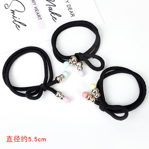 Élastique à cheveux double brin épaissi avec perles, diamètre 5,5 cm, pour usage quotidien, élastique pour femmes - Product Image 1