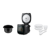 Grande cuiseuse à riz portable automatique 5L en alliage d'aluminium avec écran LED numérique et panneau coloré pour usage domestique