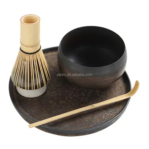 Commercio all'ingrosso direttamente dalla fabbrica ceramica grezza ciotola personalizzata Matcha tè ciotola di ceramica e frusta di bambù