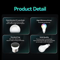 OEM 9W/12W/17W E27/E26/B22 ampoule rgb intelligente colorée Wifi Alexa Google Homekit contrôle par application tuya ampoule intelligente