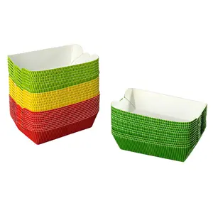 Custom Food Grade Snack Food Boat Container Disposable Paper Plate Paper Boat Tray For Restaurant