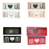 Lot de 4 boîtes en carton rigide réutilisables et remplissables pour chocolats, gâteaux, en forme de lettre « I Love You », pour fleuriste, fête des Mères