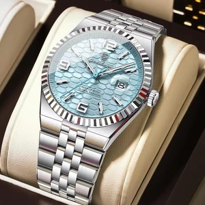 Relojes de pulsera POEDAGAR para hombre, exquisitos, a prueba de agua, luminosos, con fecha, de lujo, de acero inoxidable, de cuarzo. - Product Image 2