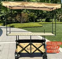 Table de levage pliable pour remorque de stand, hauteur réglable, roues tout-terrain, pour marchés nocturnes, barbecues, glaces et camping