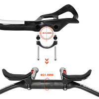 Manillar Profesional TOSEEK para Contrarreloj, 31.8mm 340mm, Barra Aerodinámica de Carbono para Bicicleta de Carretera, Triatlón, Piezas de Alta Rigidez