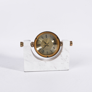 Commercio all'ingrosso <span class=keywords><strong>vintage</strong></span> home hotel stoviglie in marmo orologio da tavolo in marmo antico stile rotondo orologio da tavolo - Product Image 4