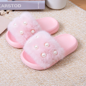 Children's Pearl <b>Slippers</b> - New Autumn-winter Style, Anti-slip and Warm, Suitable for Outerwear for Children - Product Image 6