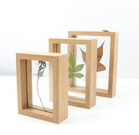 Cadre en verre 3D double face personnalisé pour l'affichage de feuillage, d'insectes, de spécimens de fleurs, d'animaux, boîte à ombre flottante à thème animal pour la décoration de la maison