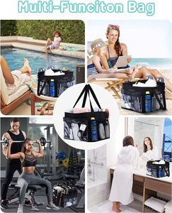 Muestra gratuita: Organizador de ducha de malla para dormitorio universitario, bolsa de ducha colgante portátil para artículos de aseo en el baño - Product Image 4