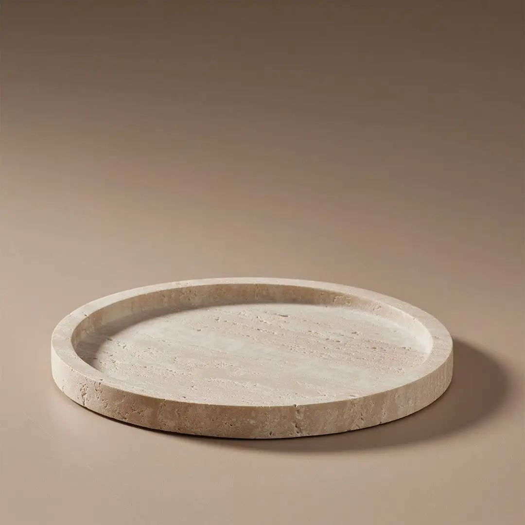 Modern luxury best-selling natural beige travertine tray used in bathrooms many scenes