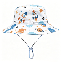 Chapeau Bob Unisexe pour Enfants, en Coton 100%, à Rayures et Motifs de Dessins Animés, à Large Bord Réglable, Idéal pour la Plage, les Activités de Plein Air et la Protection Solaire Estivale