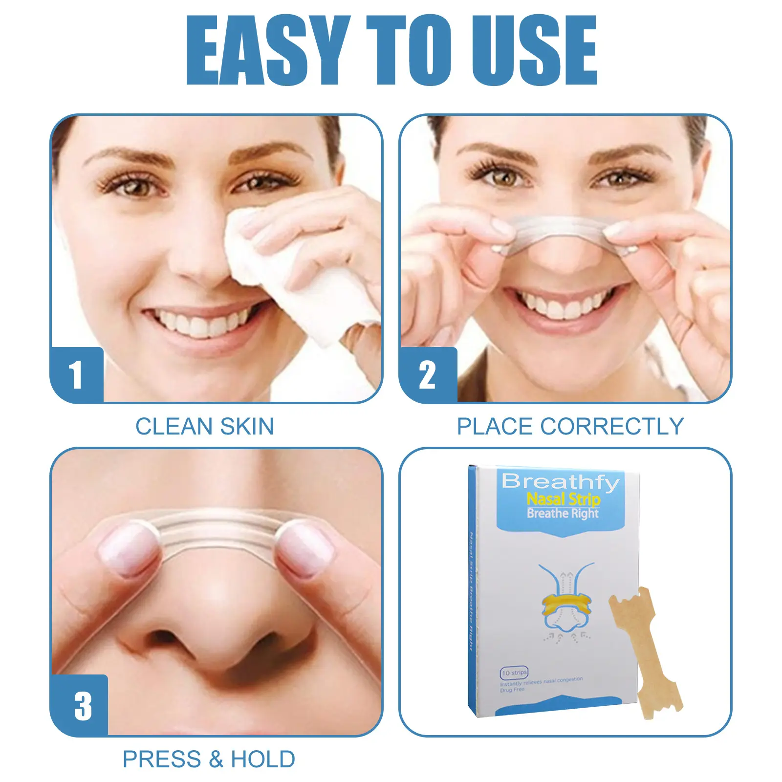 Health Care Supplies High Quality Large/Medium Better Breath Nose Strips Better Breathe Nasal