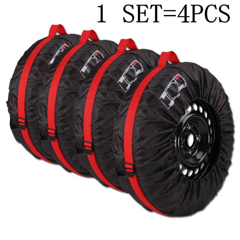 4Pcs Spare Tire Cover Case Polyester Winter and Summer Car Tires Storage Bag Automobile Tyre Accessories Vehicle Wheel Protector