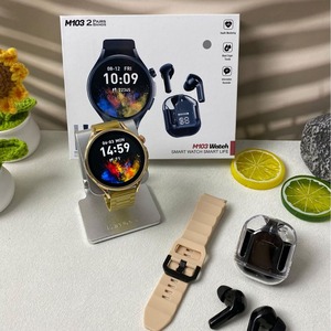 นาฬิกาอัจฉริยะ <span class=keywords><strong>M103</strong></span> Pro รุ่น Dual Island รองรับ BT กันน้ำระดับ IP67 โทรผ่าน 4G พร้อมหูฟัง สายแม่เหล็ก สภาพใหม่ Max - Product Image 1