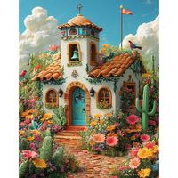 Kits de peinture diamant 5D Chenistory Cottage pour adultes, décoration murale pour la maison, kits de peinture diamant pour débutants, paysage