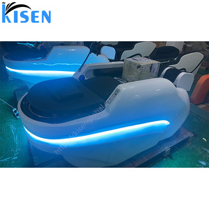 KISEN Cama de Masaje Automática de Fibra de Vidrio con Luz Ambiental LED, Masaje Eléctrico Ajustable para Piernas y Espalda, Rodillos y Lavabo Cerámico - Product Image 2