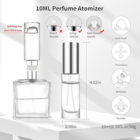 Flacon vaporisateur cylindrique rechargeable pour parfum 10 ml en verre, couleur personnalisée, remplissage par le haut, anti-fuite, format mini de voyage, vide, format poche