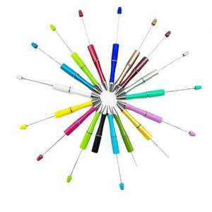 Bolígrafos de punta redonda de varios colores, gran venta, regalo personalizado, útiles escolares y de oficina, artículos de papelería, bolígrafos de plástico con cuentas - Product Image 1