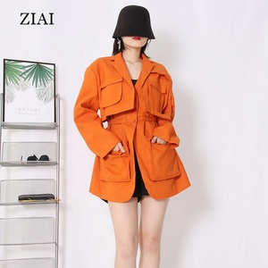 Tooling Style Three-dimensional Pocket Jacket Autumn New Loose Casual Suit Jacket <strong>Women's</strong> Clothing Trench Coat for <strong>Women</strong> - Product Image 2