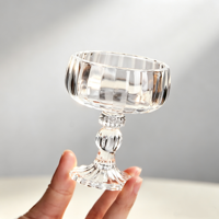 Gobelet à dessert en verre rayé rétro européen pour les fêtes