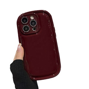 Nouveau Bourgogne Doux Coussin D'air TPU Téléphone étui pour iphone 17 Pro Max Brillant Huile Ovale Conception Galvanoplastie Artisanat - Product Image 1