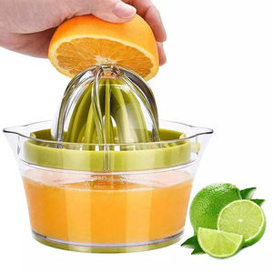 Presse-agrumes manuel multifonctionnel 4 en 1 en acier inoxydable pour fruits, citron, agrumes, orange avec bol et passoire - Product Image 1