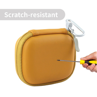 Nouvelle Tendance 2026 : Étui de Rangement Personnalisable pour Écouteurs en EVA Rigide Orange, Portable, Antichoc, avec Poche en Filet et Sangle Élastique
