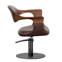Fauteuil de salon inclinable en cuir marron chocolat, durable, pour le coiffage et la beauté des femmes, réglable pour une utilisation en salon de beauté