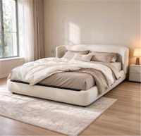 Nouveau design de meubles pour la maison, lit queen size moderne haut de gamme avec revêtement en tissu, lit king size luxueux en bois pour chambre à coucher, hôtel