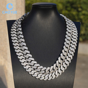 925 Sterling Silver 20mm <b>Iced</b> <b>Out</b> Hip Hop Jewelry Men's VVS Moissanite Diamond Cuban Link <b>Chain</b> Necklace Hip Hop Style - Product Image 3