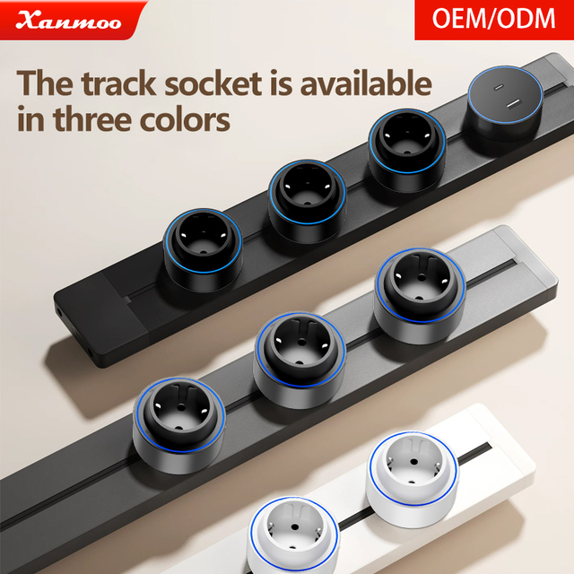 Wall Mounted Power Track Socket and Usb Universal Kitchen and Office Desktop German and European Standard Track Socket