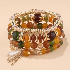 Wholesale Bohemian Multi Layer Crystal Charm <b>Bracelet</b> <b>Set</b> Jewelry Handmade Women Resin Acrylic Beaded <b>Bracelet</b> Jewelry for Gift - Product Image 2