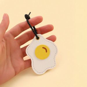 Stylish Simulated Egg Leather <b>Bag</b> Charm Food-Shaped Pendant Charm Adorable <b>Key</b> <b>Ring</b> Accessory - Product Image 2